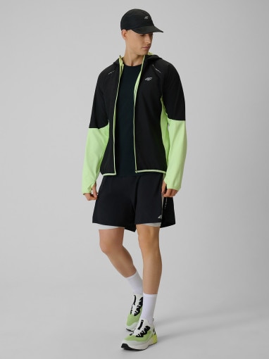 Męska bluza do biegania 4F 4FWSS26TFSWM643 - limonkowa