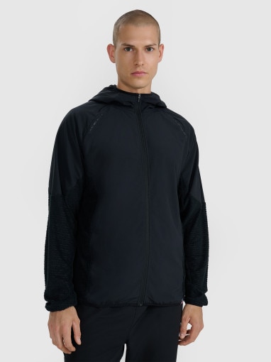  4F Męska bluza do biegania w terenie 4F 4FWAW25TFSWM582  czarna Czarny