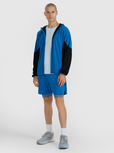 Męska bluza do biegania w terenie 4F 4FWAW25TFSWM582 - niebieska
