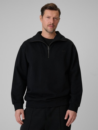  4F Męska bluza dresowa nierozpinana 4F 4FRSS26TSWSM2794  czarna Czarny