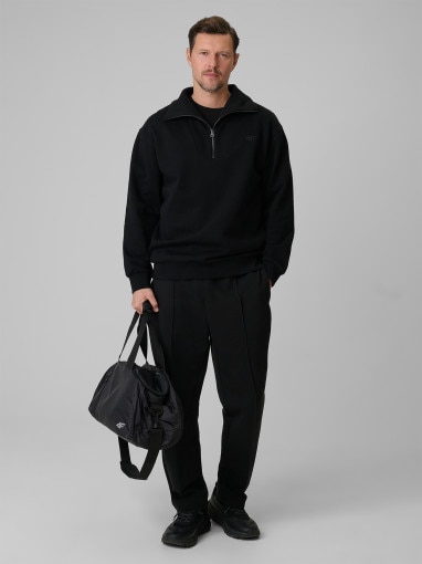 Męska bluza dresowa nierozpinana 4F 4FRSS26TSWSM2794 - czarna