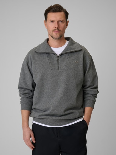  4F Męska bluza dresowa nierozpinana 4F 4FRSS26TSWSM2794  szara Szary