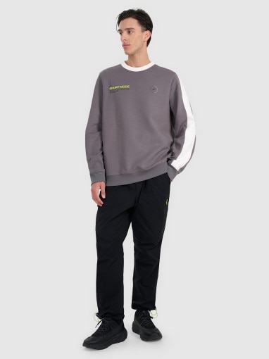 Męska bluza dresowa nierozpinana bez kaptura 4F 4FRAW25TSWSM2457 - szara