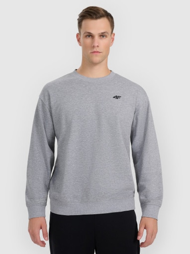  4F Męska bluza dresowa nierozpinana bez kaptura 4F 4FRMM00TSWSM2478  szara Szary