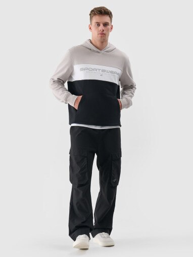 Męska bluza dresowa nierozpinana bez kaptura 4F 4FWSS24TSWSM1032 - szara