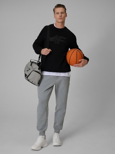 Męska bluza dresowa nierozpinana bez kaptura 4F 4FWSS26TSWSM2237 - czarna