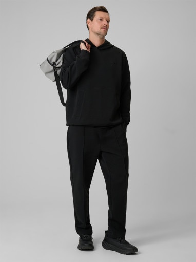 Męska bluza dresowa nierozpinana z kapturem 4F 4FRSS26TSWSM2793 - czarna