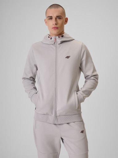 Obrazek dla: 4F Męska bluza dresowa rozpinana z kapturem 4f 4FRSS26TSWSM2895  szara Szary