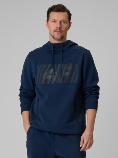  4F Męska bluza dresowa rozpinana z kapturem 4F 4FRSS26TSWSM2975  granatowa Granatowy