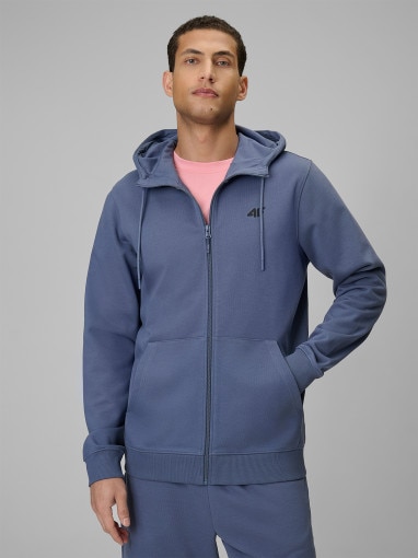 Obrazek dla: 4F Męska bluza dresowa rozpinana z kapturem 4F 4FRSS26TSWSM3106  denim Denim
