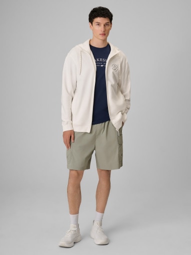 Męska bluza dresowa z kapturem 4F 4FRSS26TSWSM2978 - biała
