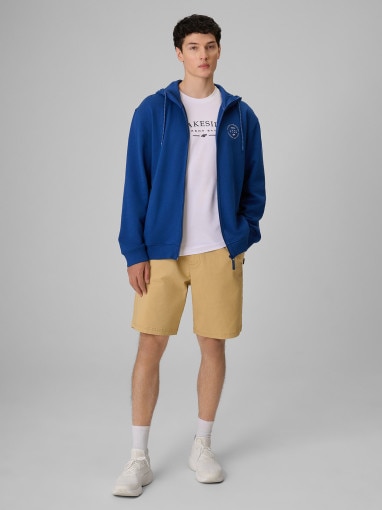 Męska bluza dresowa z kapturem 4F 4FRSS26TSWSM2978 - niebieska