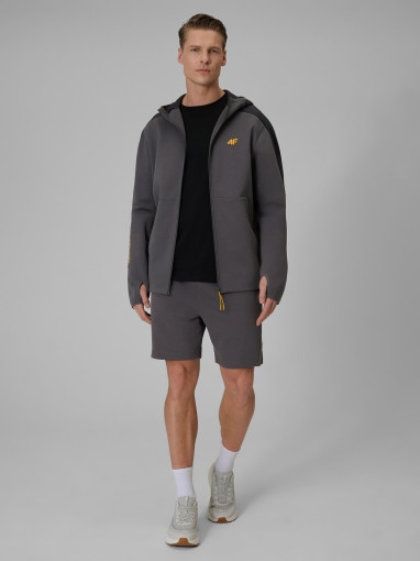 Męska bluza dresowa z kapturem 4F 4FWSS26TSWSM2130 - szara