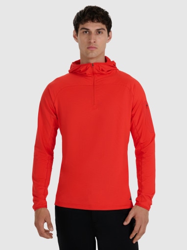  4F Męska bluza trekkingowa 4F 4FWAW25TFSWM590  pomarańczowa Czerwony