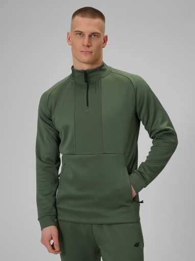  4F Męska bluza treningowa 4F 4FWSS26TFSWM628  khaki Khaki