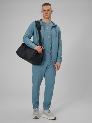 Męska bluza treningowa 4F 4FWSS26TFSWM631 - turkusowa