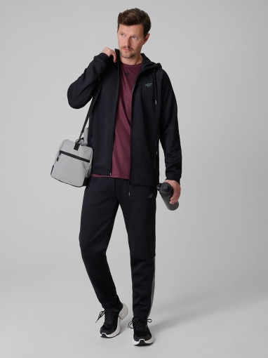 Męska bluza treningowa rozpinana z kapturem 4F 4FRSS26TFSWM0958 - czarna