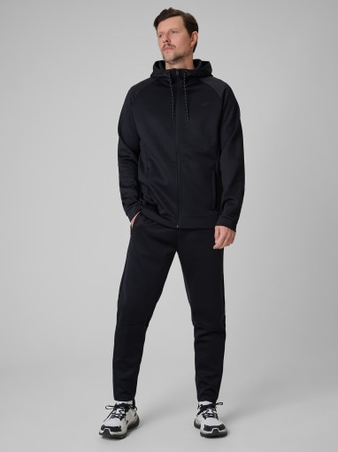 Męska bluza treningowa rozpinana z kapturem 4F 4FWSS26TFSWM632 - czarna