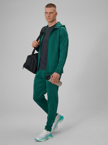 Męska bluza treningowa rozpinana z kapturem 4F 4FWSS26TFSWM632 - zielona