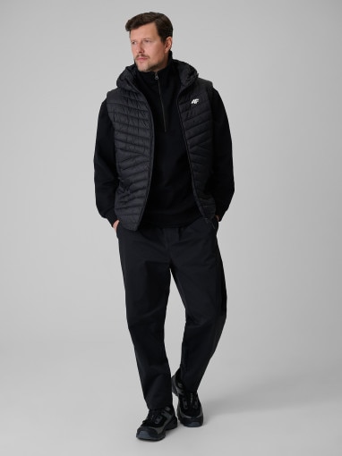 Męska bluza treningowa rozpinana z kapturem 4F 4FWSS26TVJAM344 - czarna