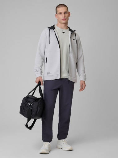 Męska bluza treningowa z kapturem 4F 4FRSS26TFSWM1006 - biała