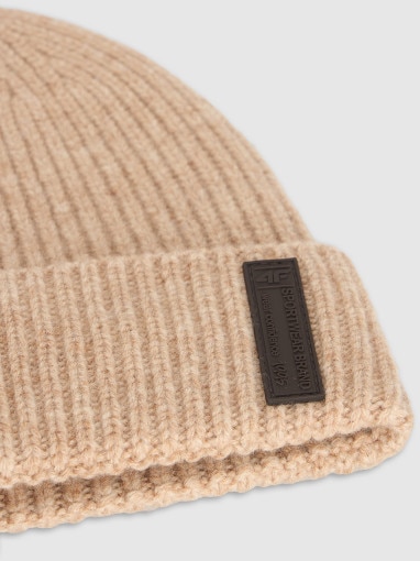 Męska czapka beanie wełniana 4F 4FRAW25ACAPM0719 - beżowa