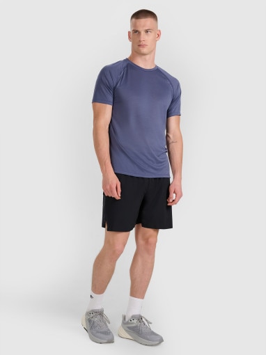 Męska koszulka do biegania 4F 4FWAW25TFTSM1499 - niebieska