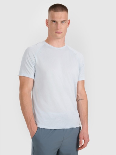  4F Męska koszulka do biegania 4F 4FWAW25TFTSM1499  niebieska Niebieski