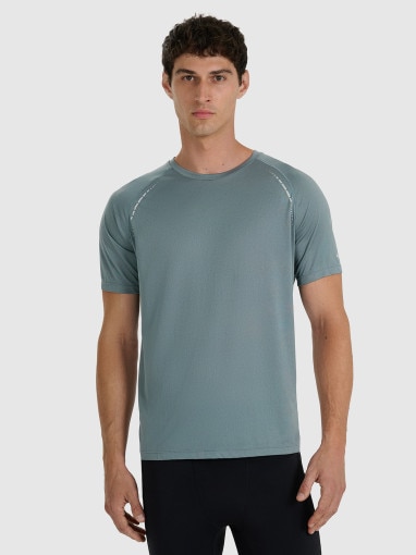  4F Męska koszulka do biegania 4F 4FWAW25TFTSM1499  szara Szary