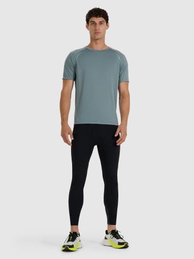 Męska koszulka do biegania 4F 4FWAW25TFTSM1499 - szara