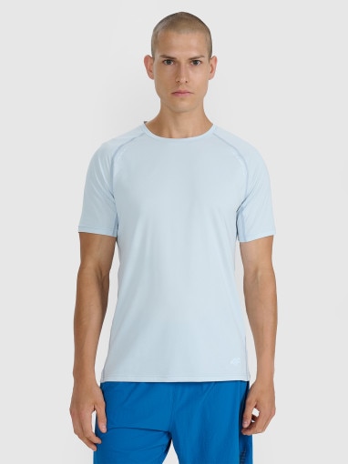  4F Męska koszulka do biegania 4F 4FWAW25TFTSM1506  niebieska Niebieski