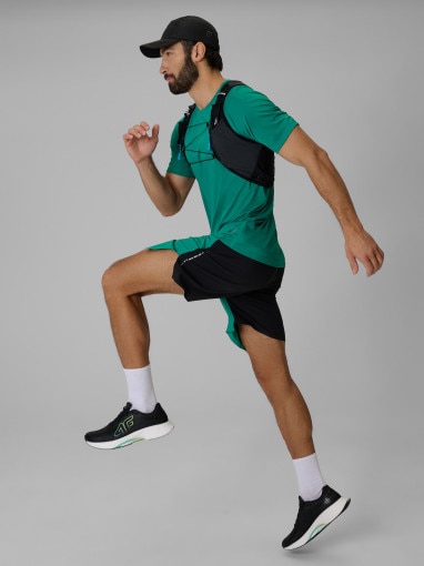 Męska koszulka do biegania 4F 4FWSS26TFTSM1800 - zielona