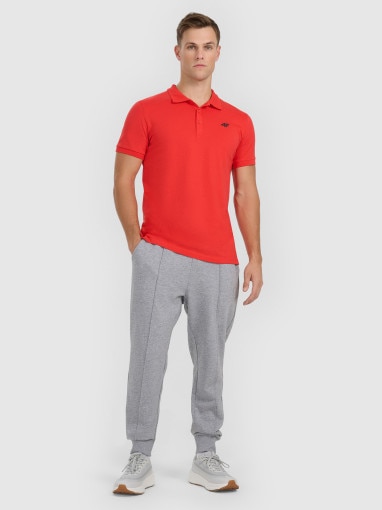 Męska koszulka polo 4F 4FWMM00TPTSM367 - czerwona
