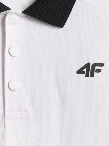 Męska koszulka polo 4F 4FWSS26TPTSM0769 - biała