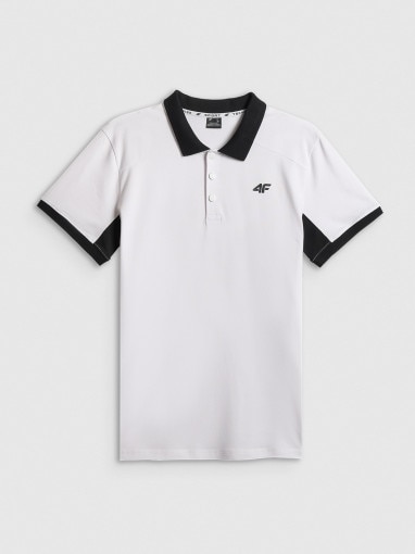 4F Męska koszulka polo 4F 4FWSS26TPTSM0769  biała Biały