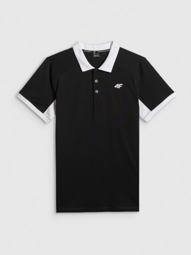  4F Męska koszulka polo 4F 4FWSS26TPTSM0769  czarna Czarny