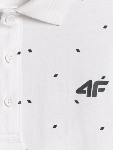 Męska koszulka polo 4F 4FWSS26TPTSM631 - biała