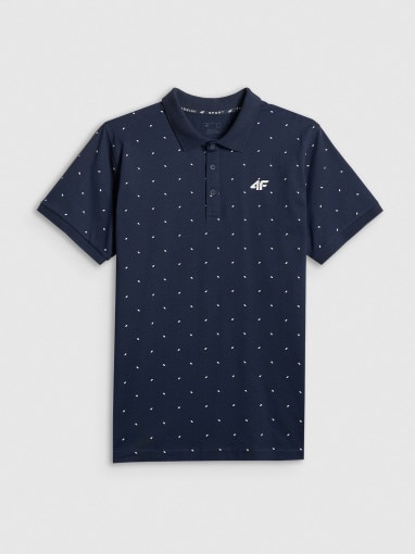  4F Męska koszulka polo 4F 4FWSS26TPTSM631  granatowa Granatowy