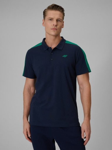  4F Męska koszulka polo 4F 4FWSS26TPTSM636  granatowa Granatowy