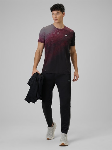 Męska koszulka treningowa 4F 4FRSS26TFTSM2288 - burgundowa