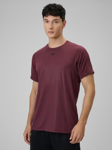 Męska koszulka treningowa 4F 4FRSS26TFTSM2289 - burgundowa