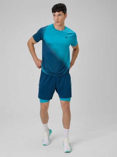 Męska koszulka treningowa 4F 4FRSS26TFTSM2341 - turkusowa