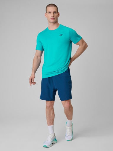 Męska koszulka treningowa 4F 4FRSS26TFTSM2344 - turkusowa