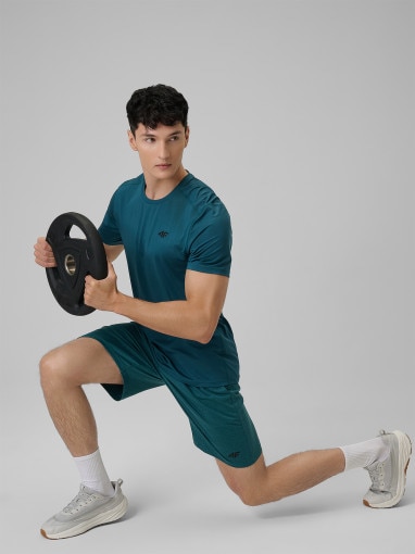  4F Męska koszulka treningowa 4F 4FWSS26TFTSM1785  turkusowa Turkusowy