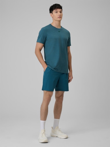 Męska koszulka treningowa 4F 4FWSS26TFTSM1786 - turkusowa