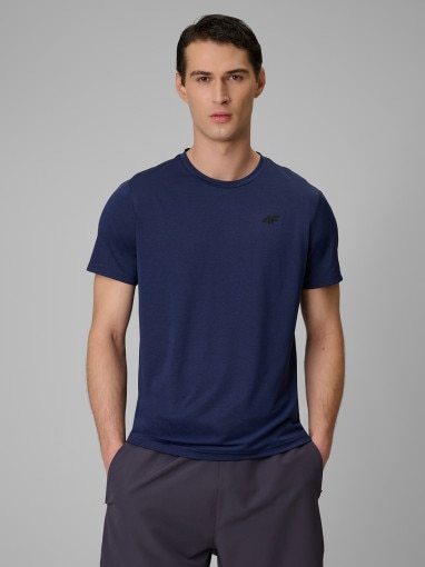  4F Męska koszulka treningowa 4F 4FWSS26TFTSM2140  granatowa Granatowy