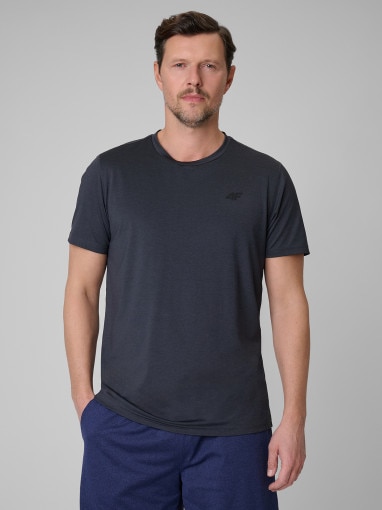  4F Męska koszulka treningowa 4F 4FWSS26TFTSM2140  szara Czarny