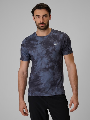  4F Męska koszulka treningowa z nadrukiem 4F 4FRSS26TFTSM2292  czarna Czarny