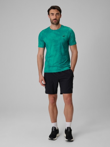 Męska koszulka treningowa z nadrukiem 4F 4FRSS26TFTSM2292 - zielona