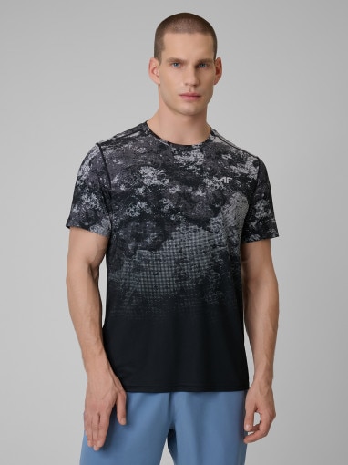  4F Męska koszulka treningowa z nadrukiem 4F 4FWSS26TFTSM1787  szara Szary